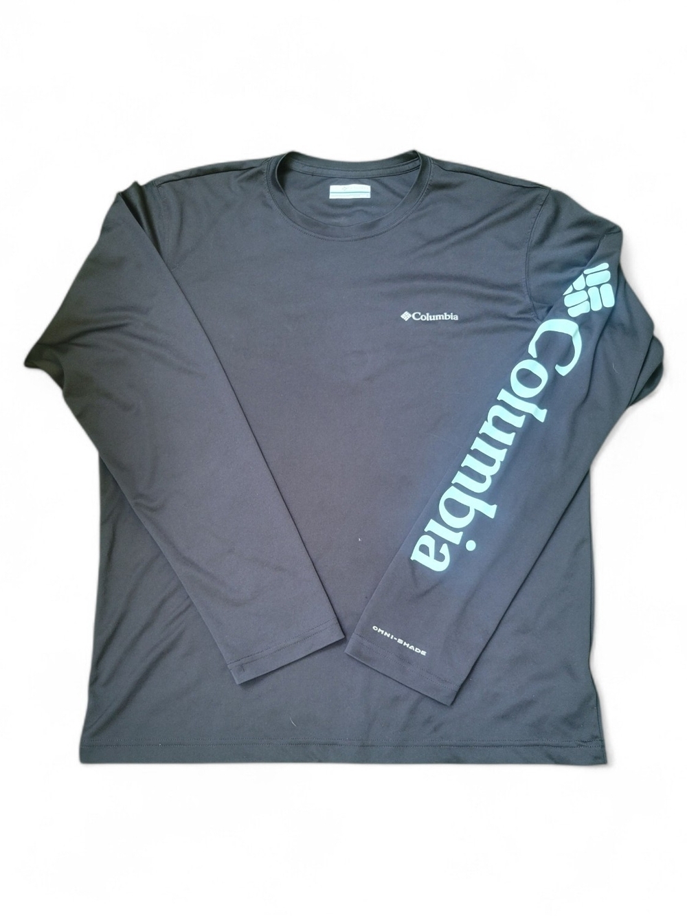 Columbia Men's Long Sleeve Logo Performance Tee - Black/Teal